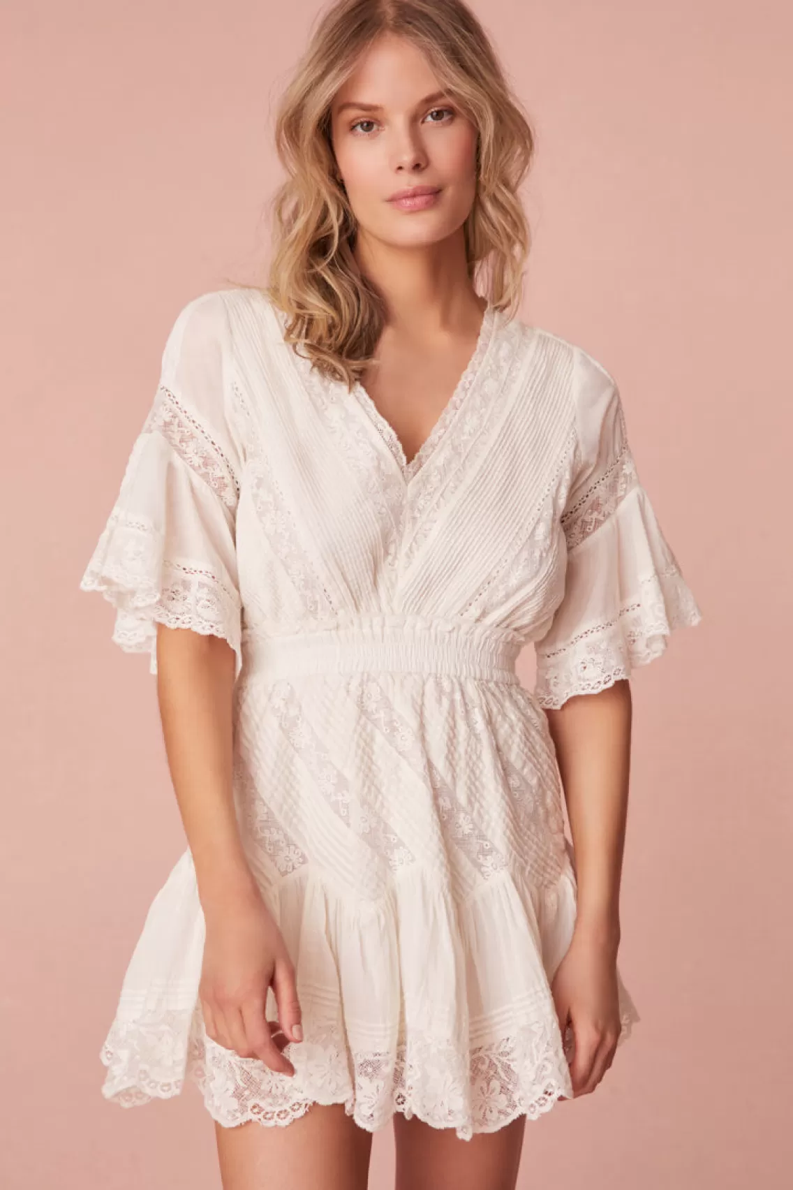 Dresses | White Edit-LoveShackFancy Calamina Lace Mini Dress BRIGHT WHITE