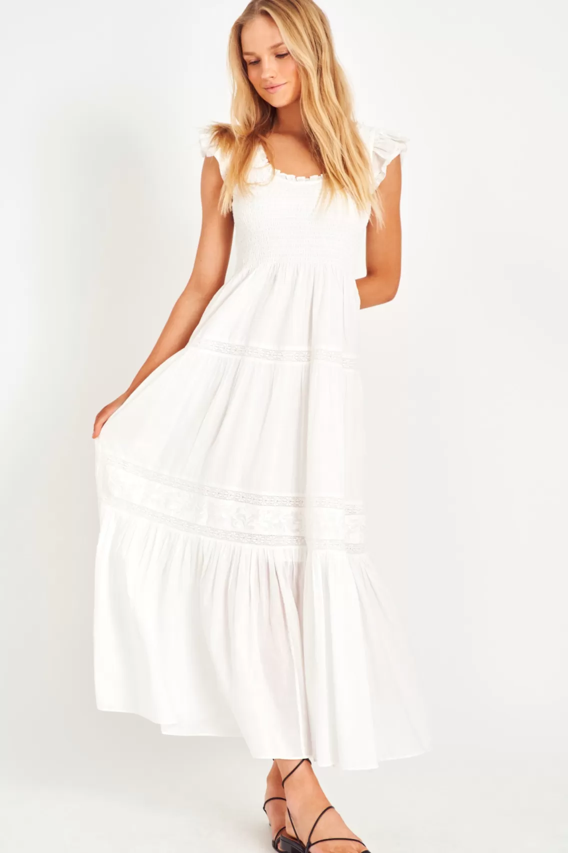 Dresses | White Edit-LoveShackFancy Chessie Heritage Cotton Maxi Dress TRUE WHITE